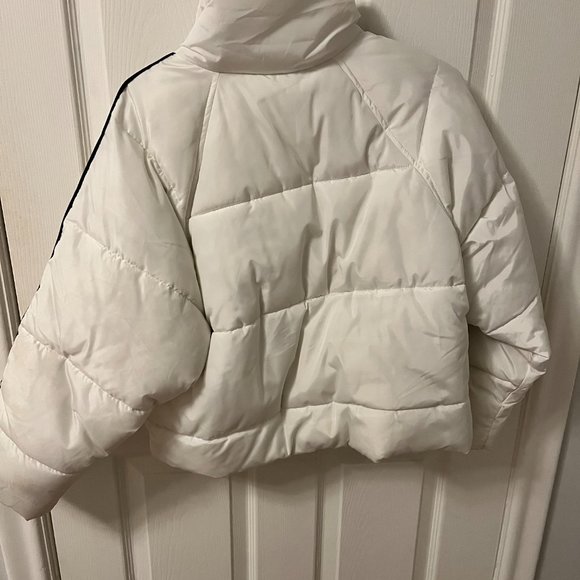 White Bomber Jacket with Black Stripe - Picture 4 of 4